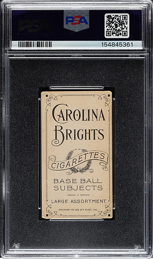 1909-1911 T206 White Border Eddie Collins PSA GOOD+ 2.5 - Carolina Brights Back