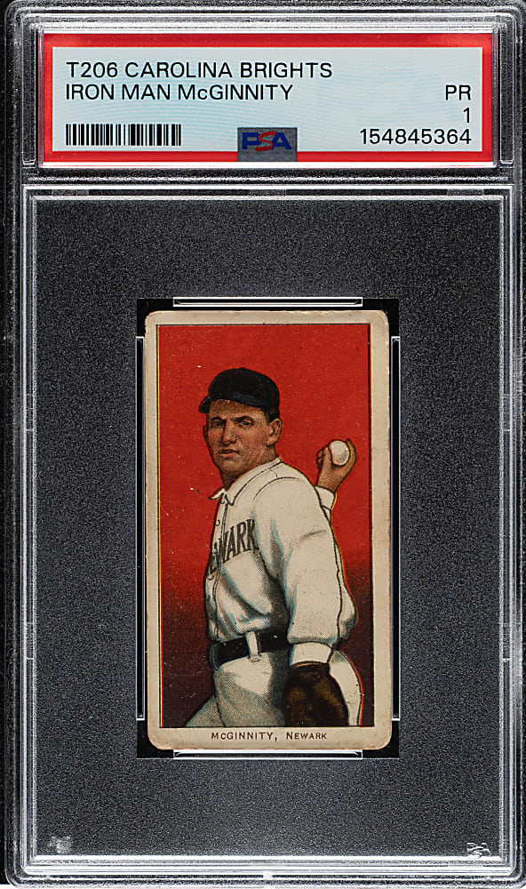 1909-1911 T206 White Border "Iron Man" McGinnity PSA POOR 1 - Carolina Brights Back