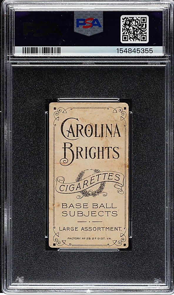 1909-1911 T206 White Border Frank Chance Portrait Yellow Background PSA POOR 1 - Carolina Brights Back