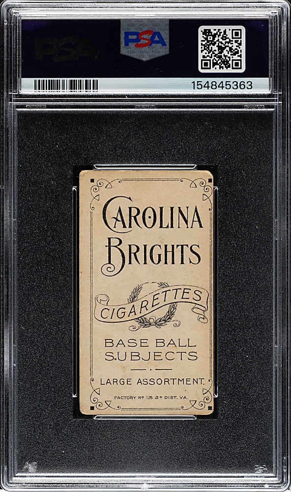 1909-1911 T206 White Border Johnny Evers with Bat, Chicago on Shirt PSA POOR 1 - Carolina Brights Back