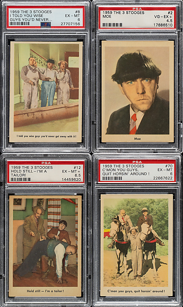1959 Fleer "The Three Stooges" Complete Set (96) Including 50 PSA-Graded Cards