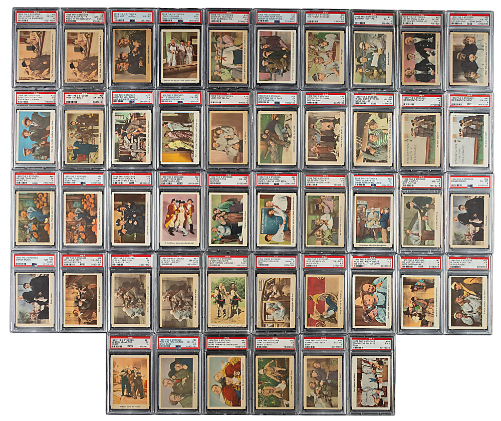 1959 Fleer "The Three Stooges" Complete Set (96) Including 50 PSA-Graded Cards
