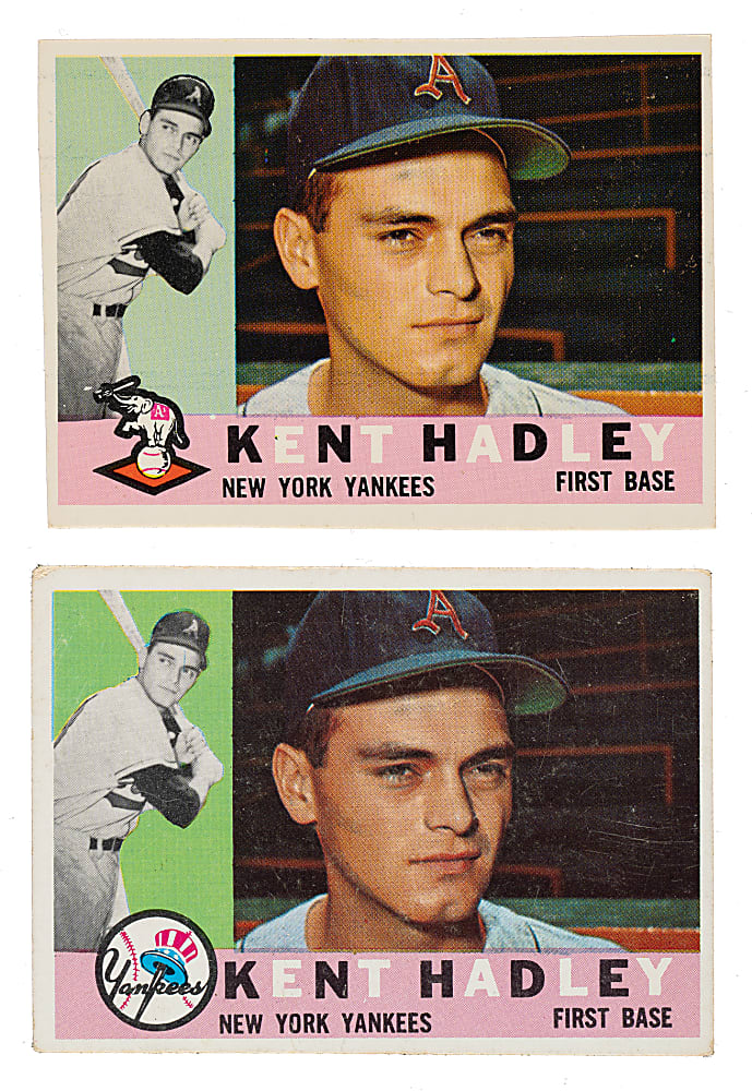 Extremely Rare 1960 Topps #102 Kent Hadley Unissued Team Variation Proof