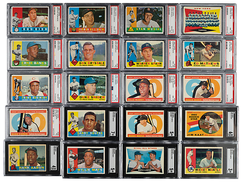 High-Grade 1960 Topps Complete Set (572) Including 305 PSA- and SGC-Graded Cards