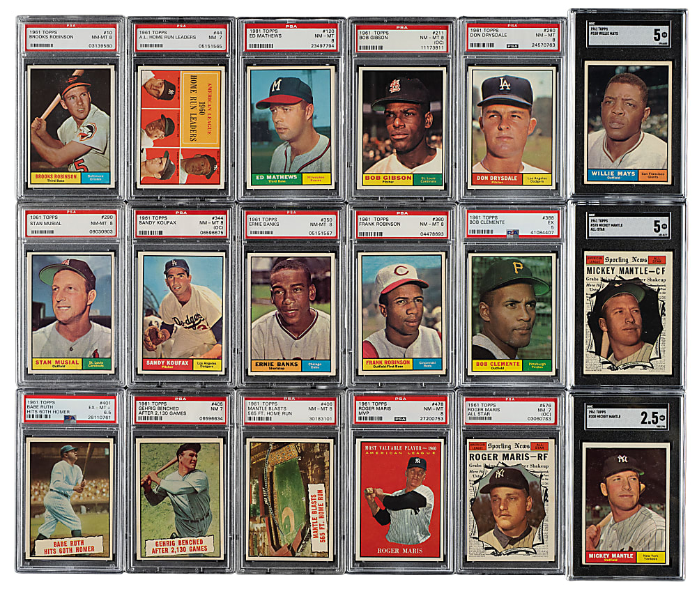 High-Grade 1961 Topps Complete Set (587) Including 399 PSA- and SGC-Graded Cards