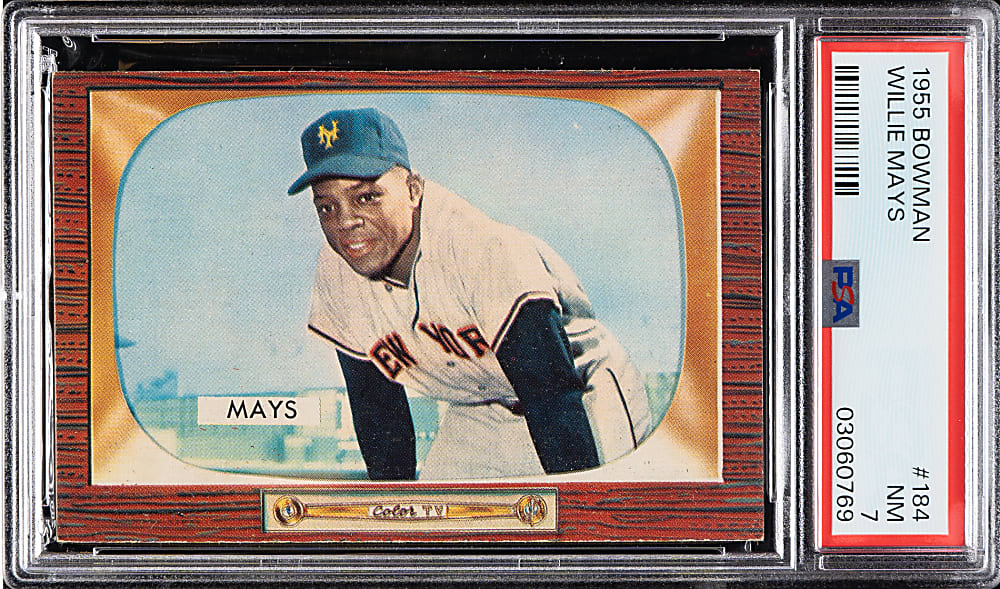 1955 Bowman #184 Willie Mays PSA NM 7