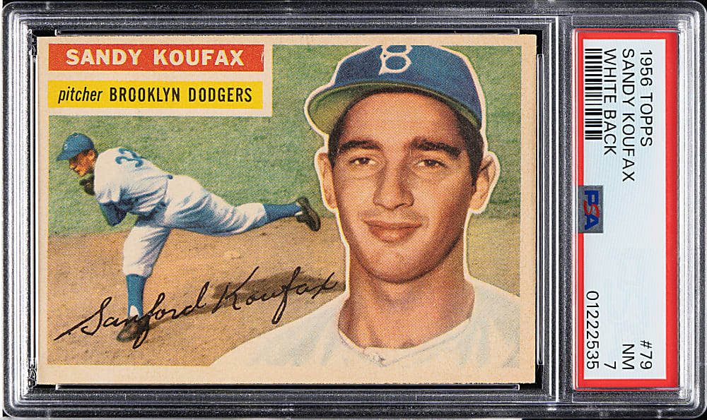 1956 Topps #79 Sandy Koufax White Back PSA NM 7