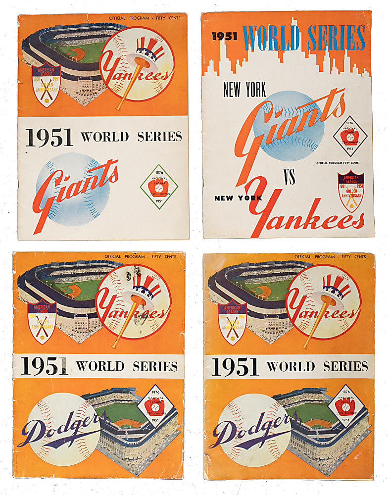 1951 World Series Program Collection (4) Including Two Brooklyn Dodgers "Phantom" Programs