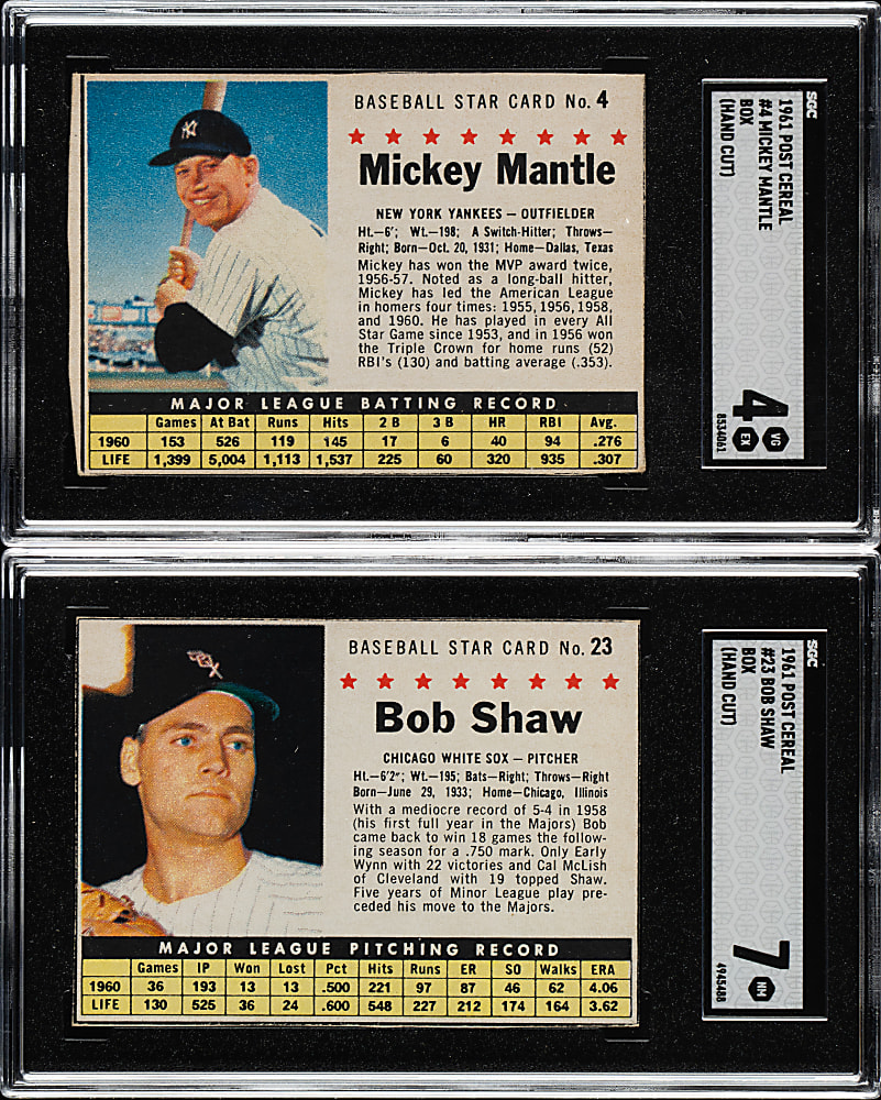 1961 Post Cereal Near-Complete Set (199/200) Plus 68 Variations
