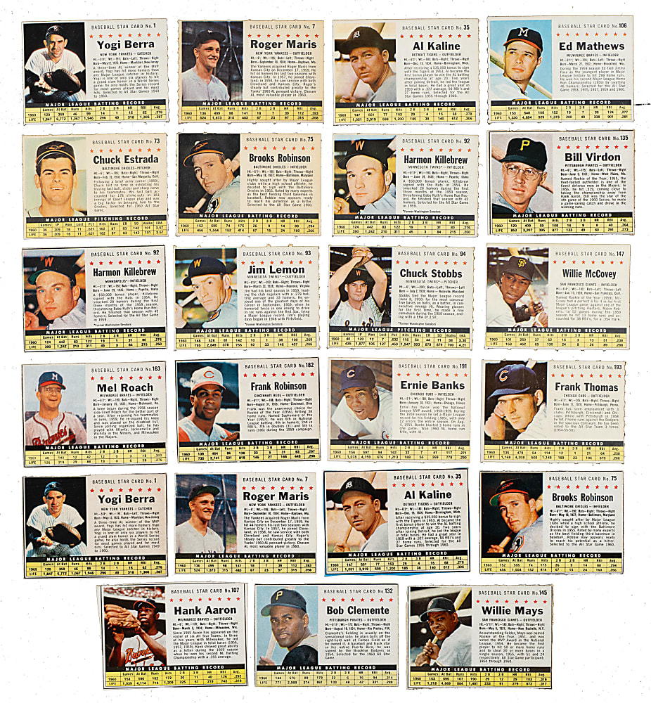 1961 Post Cereal Near-Complete Set (199/200) Plus 68 Variations