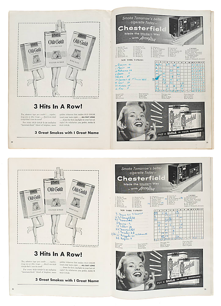 1955 Brooklyn Dodgers vs. New York Yankees World Series Program Game 2 and Game 6 Pair