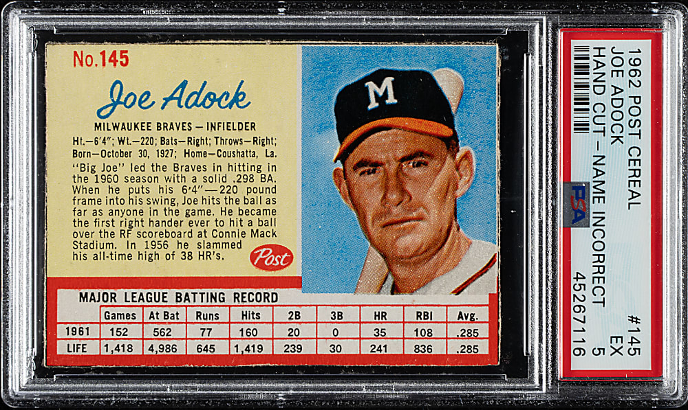 1962 Post Cereal Complete Set (200) Plus Four Variations