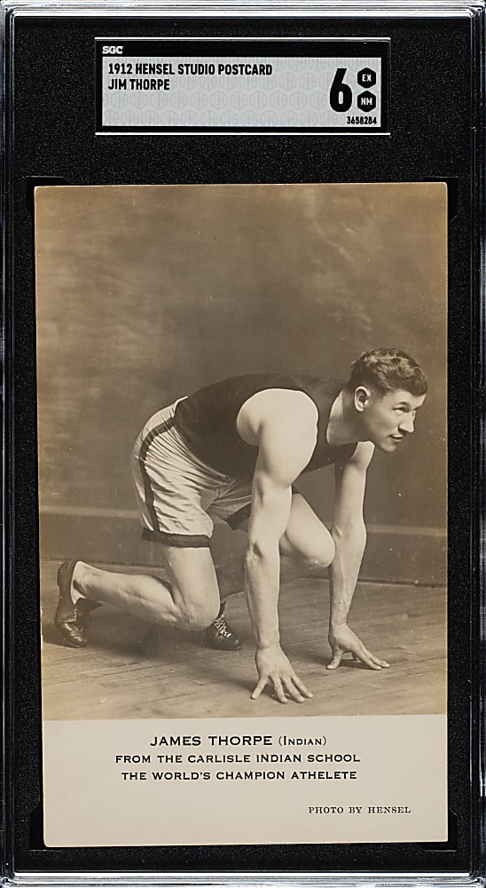 Circa 1912 Jim Thorpe Real-Photo Postcard SGC EX/NM 6