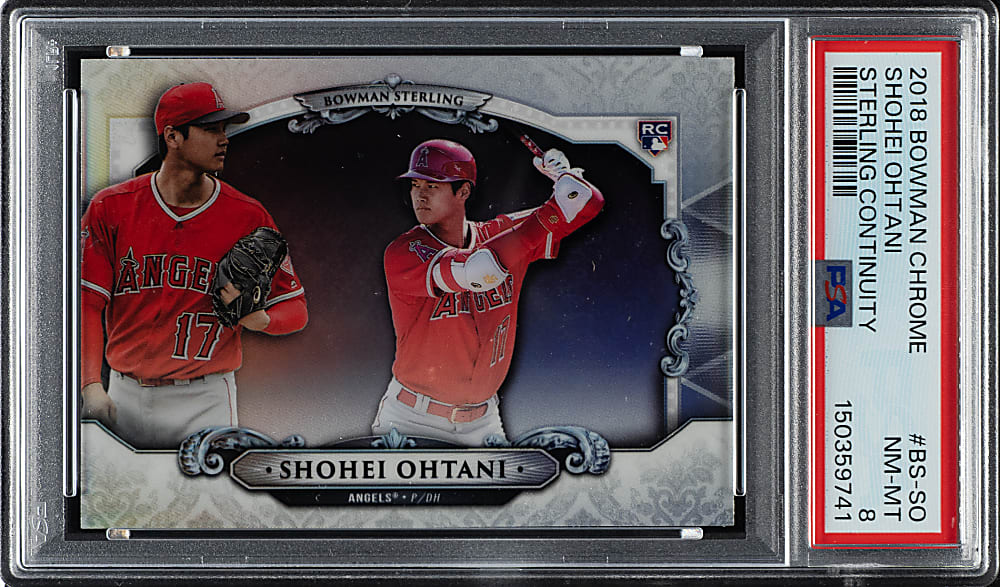 2018 Bowman Chrome Sterling Continuity #BS-SO Shohei Ohtani Rookie PSA NM-MT 8