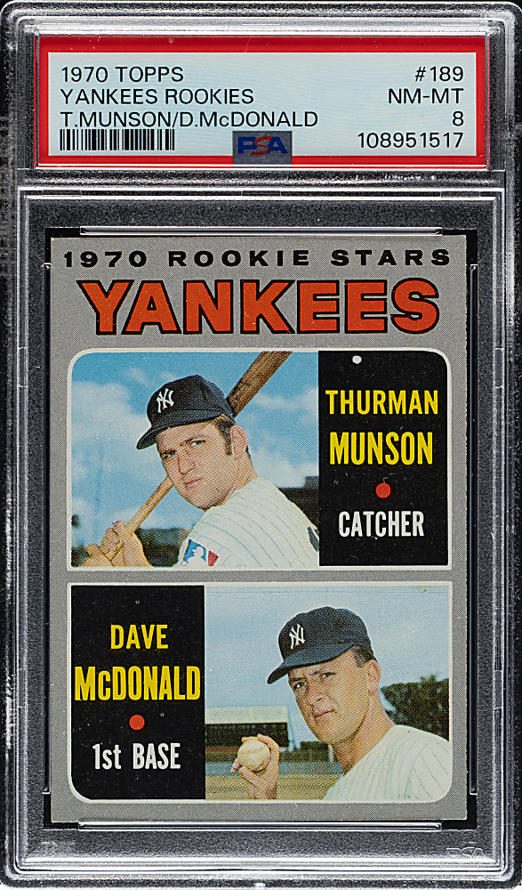 1970 Topps #189 Thurman Munson Rookie PSA NM-MT 8
