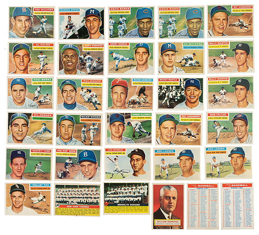 1956 Topps Complete Set (340) Plus Two Checklists