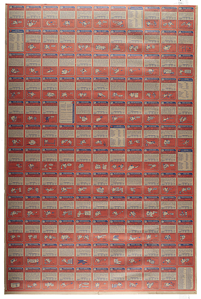 1973 Topps Football Uncut Sheet (132 Cards) Including Franco Harris and Jack Ham Rookies
