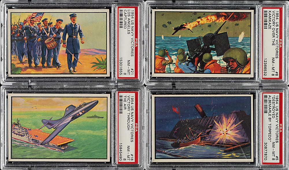 1954 Bowman "U.S. Navy Victories" Complete Set (48): #3 PSA Set Registry (6.95 GPA)
