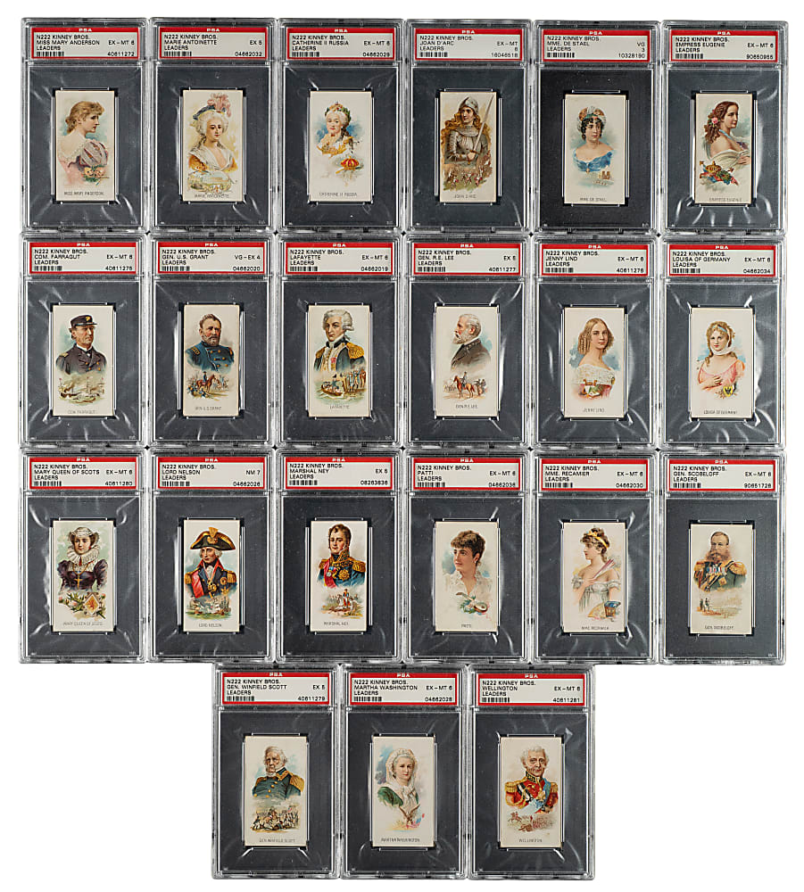 1889 N222 Kinney Bros. "Leaders" Complete Set (25): #7 PSA Set Registry (5.48 GPA)
