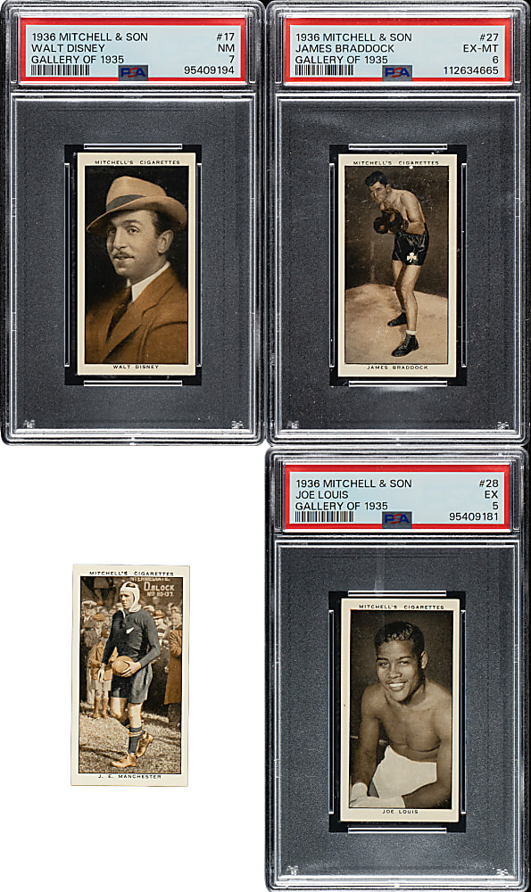 1936 Mitchell & Son "A Gallery of 1935" Complete Set (50) Including #17 Walt Disney PSA NM 7