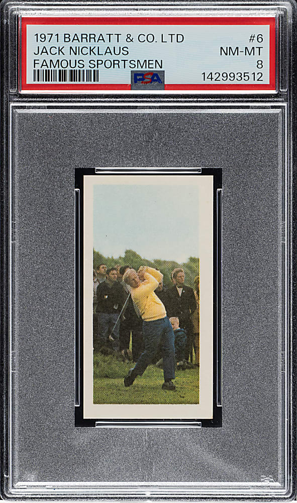 1971 Barratt & Co. Ltd. "Famous Sportsmen" #6 Jack Nicklaus PSA NM-MT 8