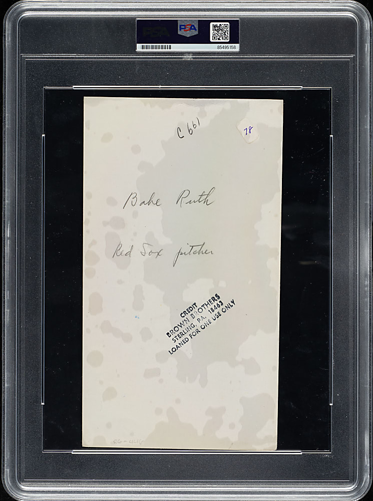 Circa 1950s Babe Ruth Boston Red Sox in 1916 Vintage Brown Brothers Photograph PSA/DNA Type IV