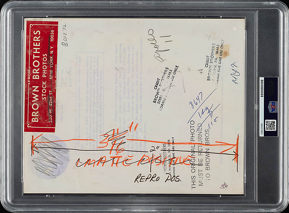1969 Neil Armstrong Apollo 11 Crew Original Brown Brothers Photograph PSA/DNA Type I