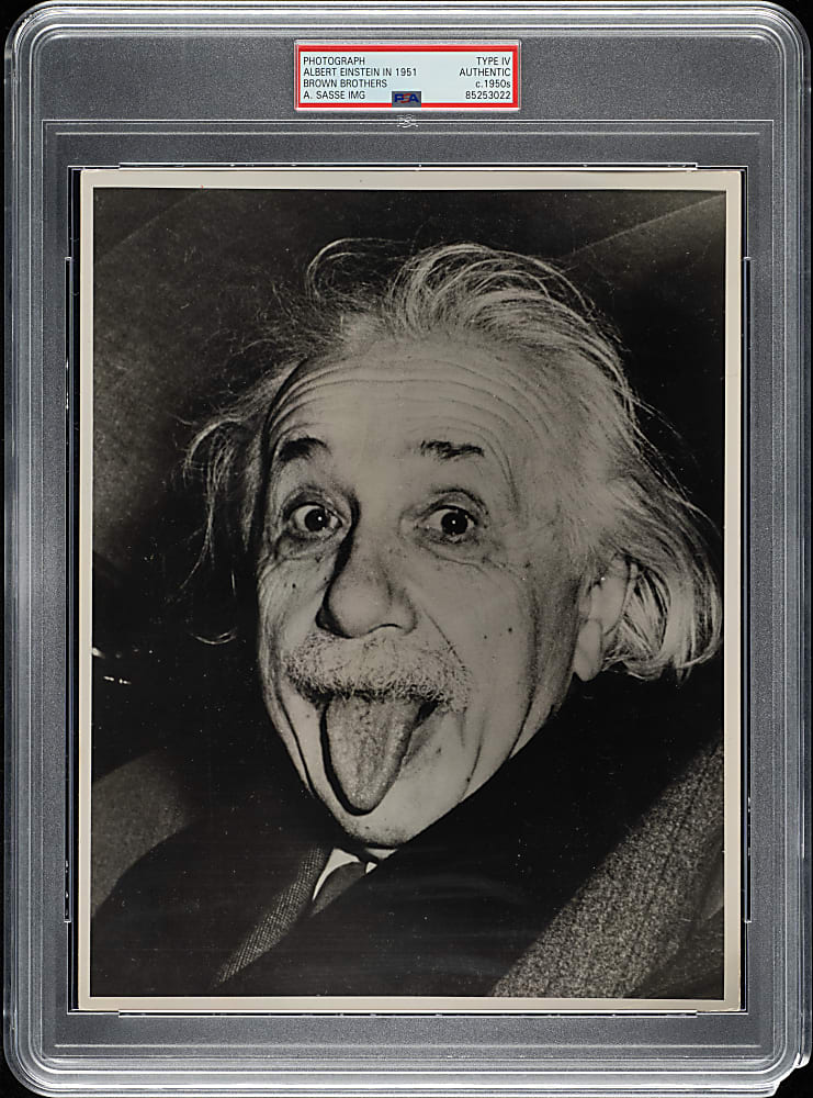 Circa 1950s Albert Einstein in 1951 Vintage Brown Brothers Photograph PSA/DNA Type IV - Image From Arthur Sasse