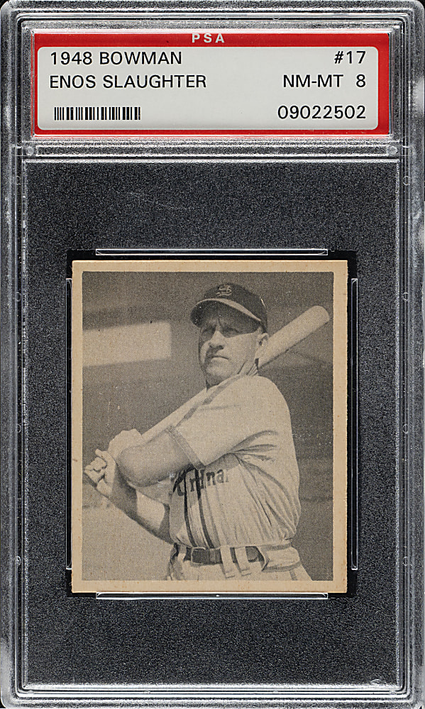 1948 Bowman #17 Enos Slaughter PSA NM-MT 8