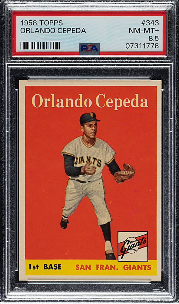 1958 Topps #343 Orlando Cepeda Rookie PSA NM-MT+ 8.5