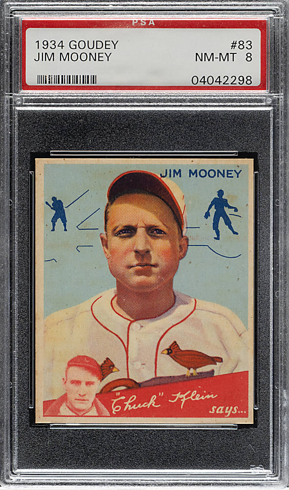 1934 R320 Goudey #83 Jim Mooney PSA NM-MT 8