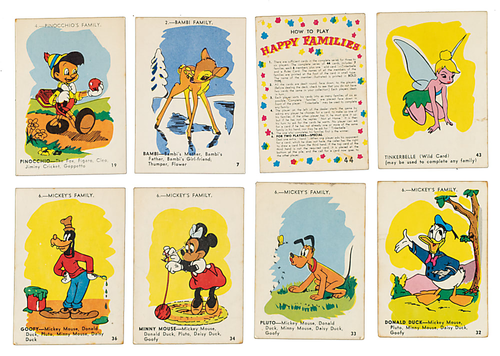 1964 Regina Confections "Disney Happy Families" Complete Set (44)