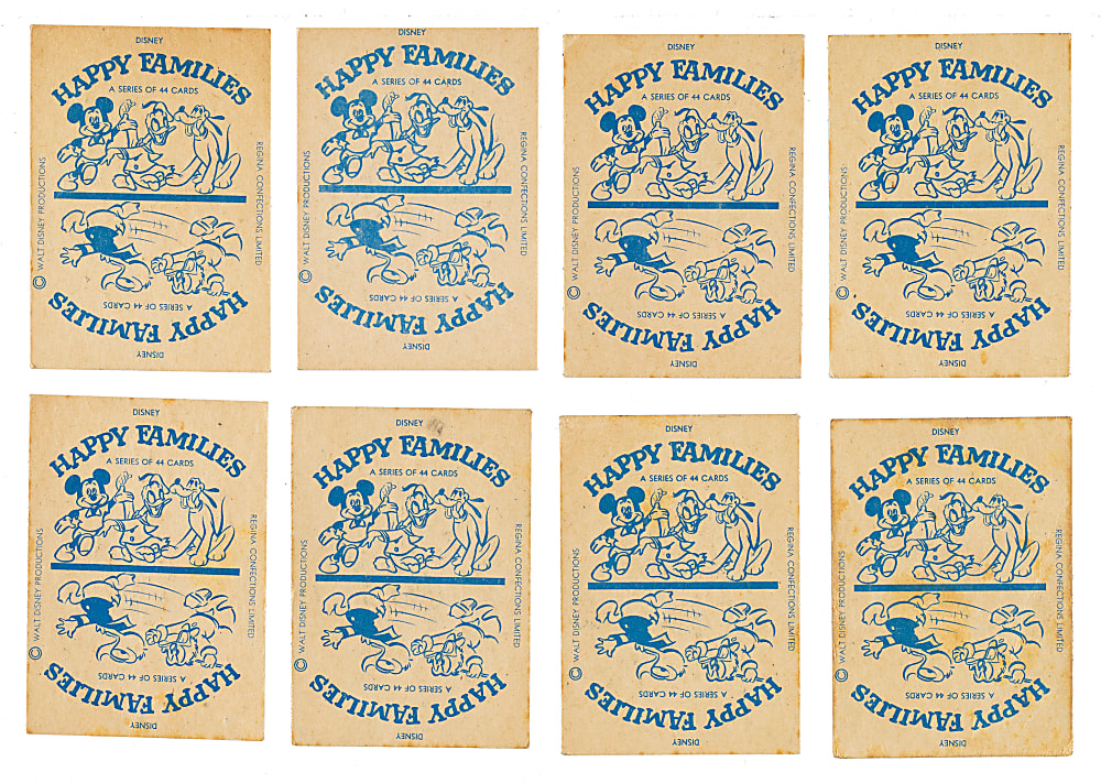 1964 Regina Confections "Disney Happy Families" Complete Set (44)