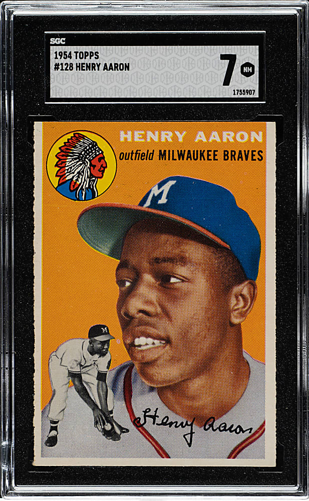 1954 Topps #128 Hank Aaron Rookie SGC NM 7