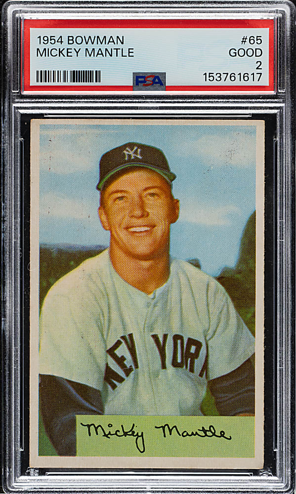 1954 Bowman #65 Mickey Mantle PSA GOOD 2
