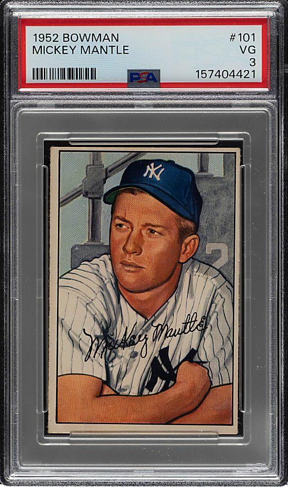 1952 Bowman #101 Mickey Mantle PSA VG 3