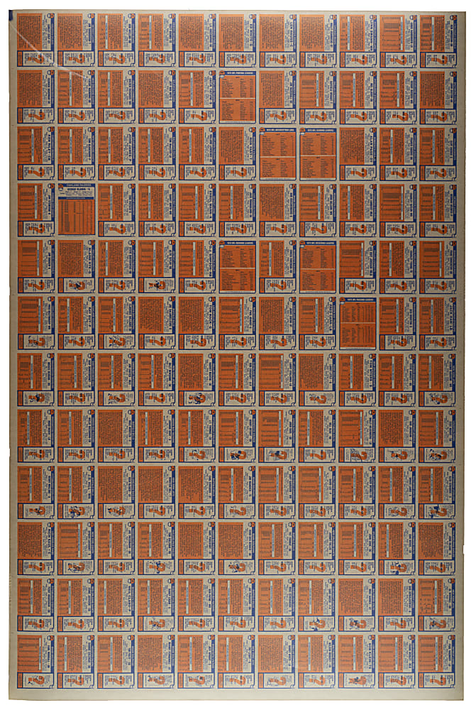 1976 Topps Football Uncut Sheet Pair (2 Sheets, 264 Cards) Including Walter Payton Rookie