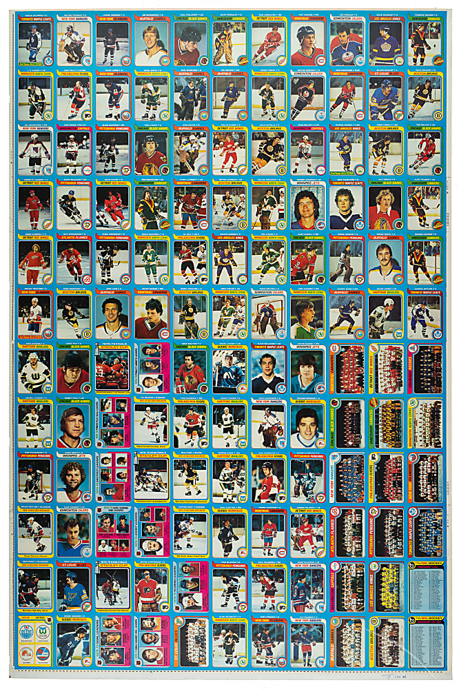 1979-1980 Topps Hockey Uncut Sheet (132 Cards) Including Wayne Gretzky Rookie