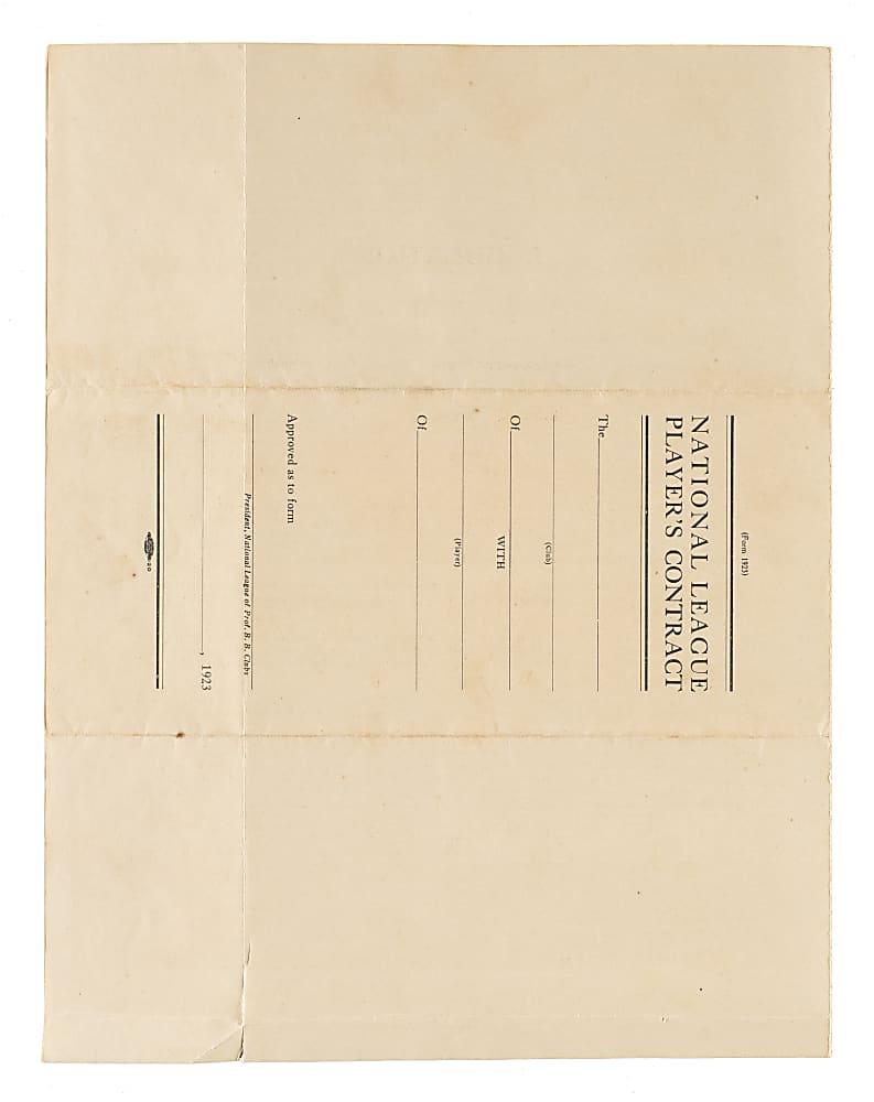 1924 Bill Harris Cincinnati Reds Contract - Signed by August Herrmann - JSA