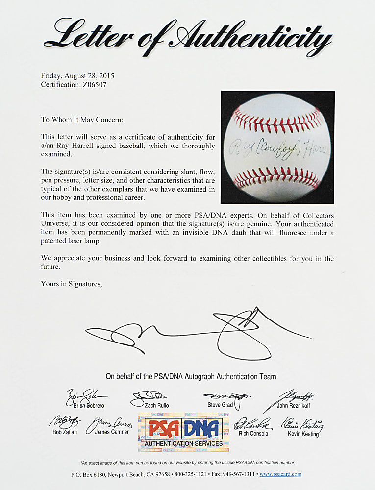 1940s New York Giants Single-Signed Baseball Collection (4) Including Kress, Higbe, Poland, and Harrell - PSA/DNA