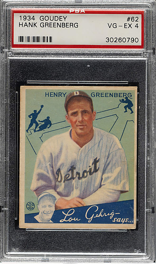 1934 R320 Goudey #62 Hank Greenberg Rookie PSA VG-EX 4