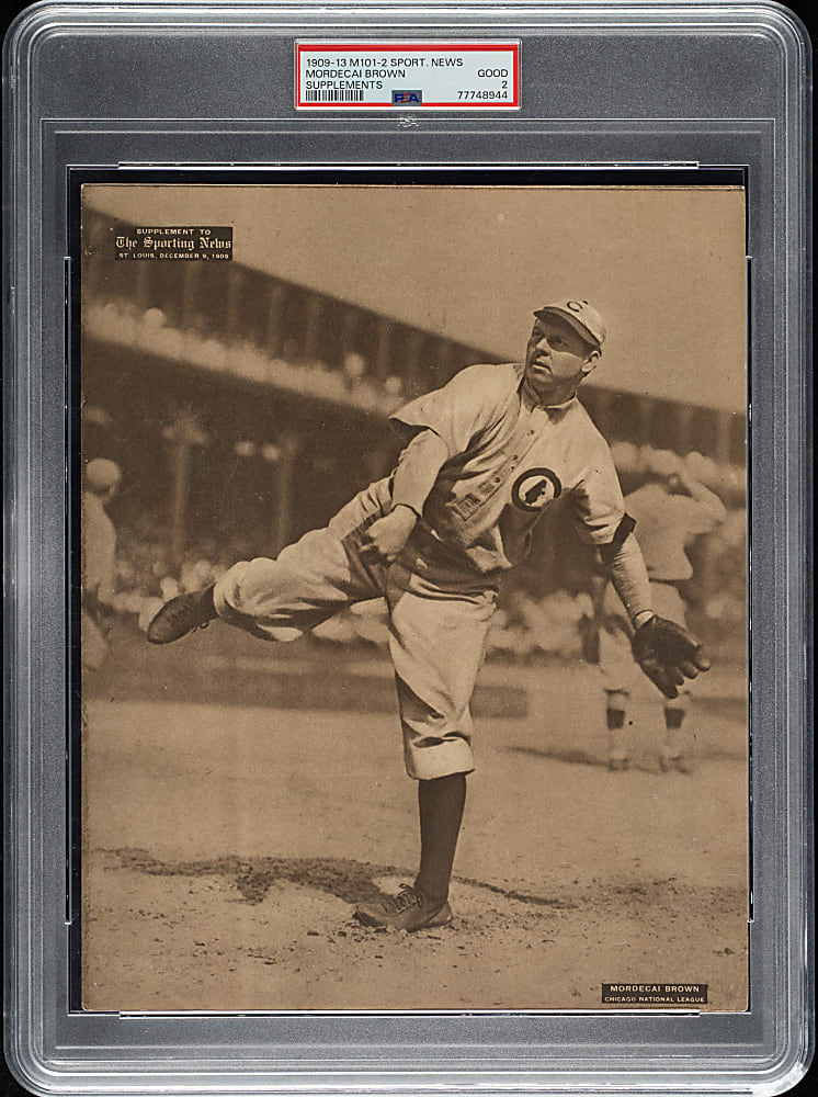 1909-1913 M101-2 Sporting News Supplements Mordecai Brown PSA GOOD 2