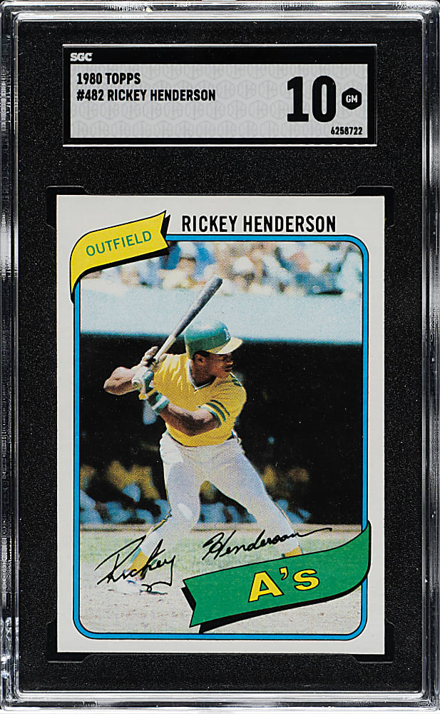 1980 Topps #482 Rickey Henderson Rookie SGC GEM MINT 10