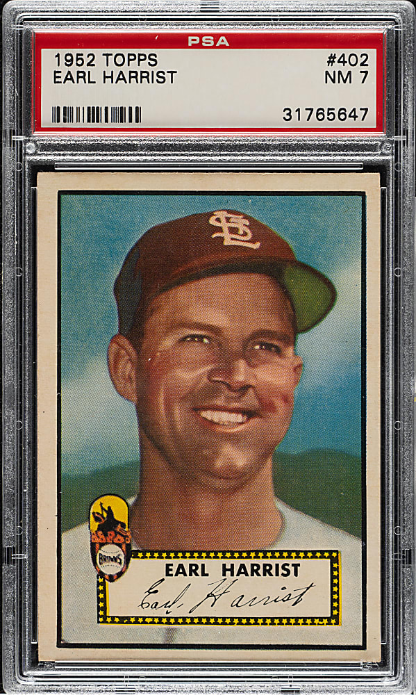 1952 Topps #402 Earl Harrist High Number PSA NM 7