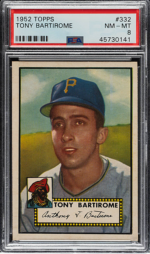 1952 Topps #332 Tony Bartirome High Number PSA NM-MT 8
