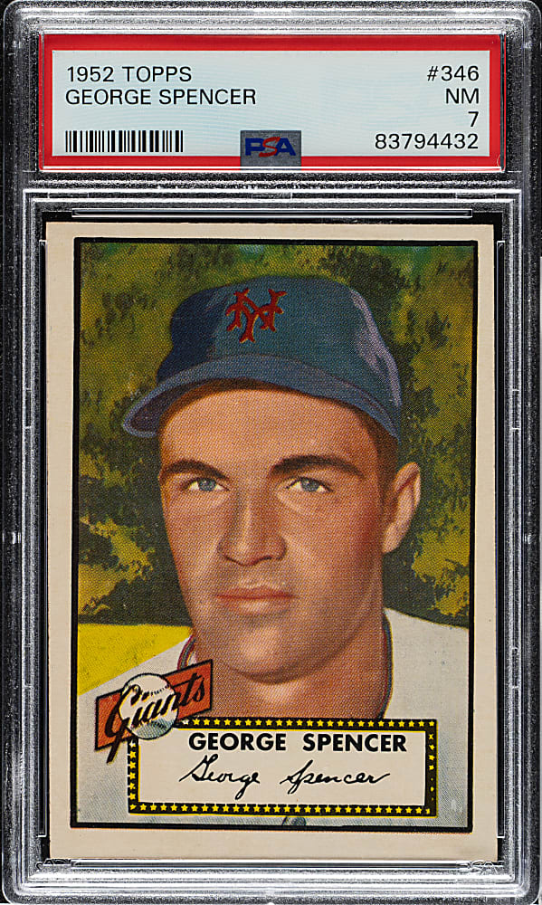 1952 Topps #346 George Spencer High Number PSA NM 7