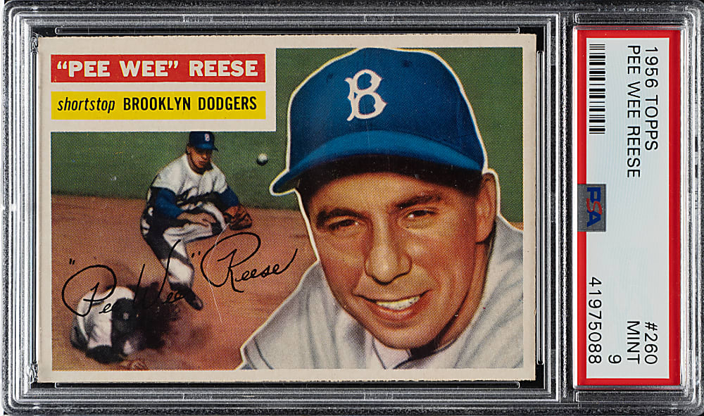 1956 Topps #260 Pee Wee Reese PSA MINT 9 - Highest Graded!