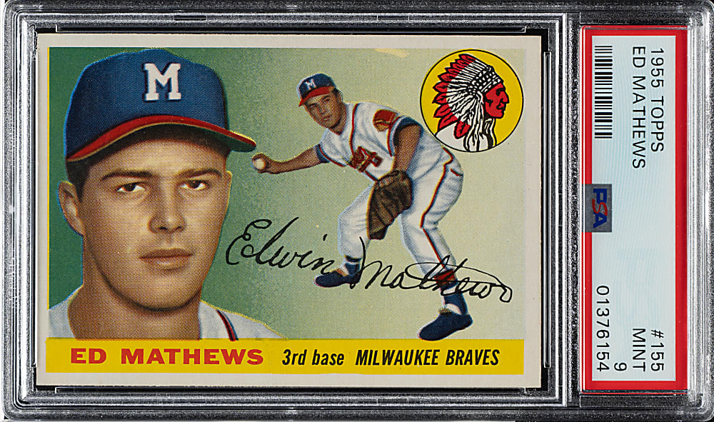 1955 Topps #155 Ed Mathews PSA MINT 9 - Highest Graded!