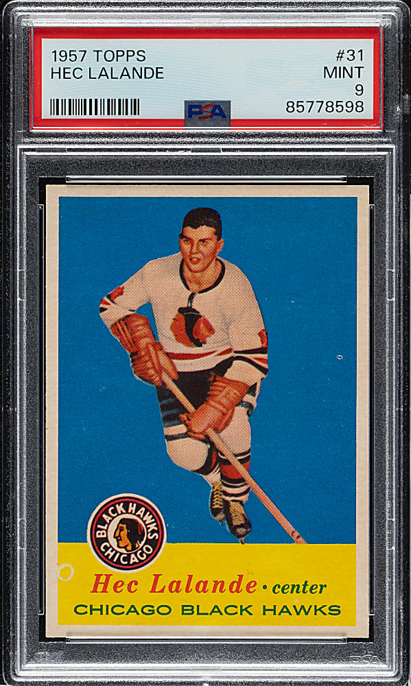 1957-1958 Topps Hockey #31 Hec Lalande PSA MINT 9 - 1 of 1 - Highest Graded!