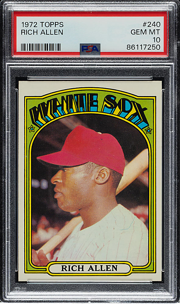 1972 Topps #240 Rich Allen PSA GEM MINT 10 - 1 of 7!